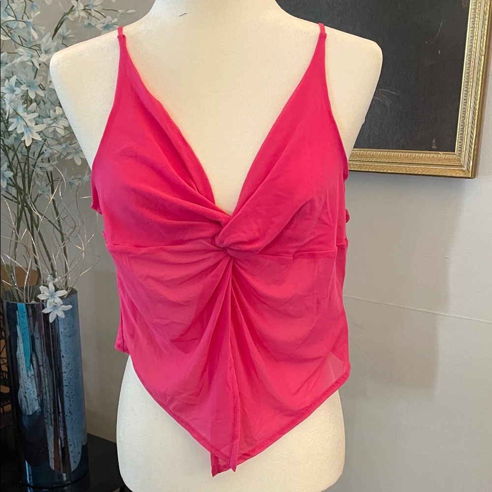 Gorgeous Urban Outfitters Pink Knot Front Top